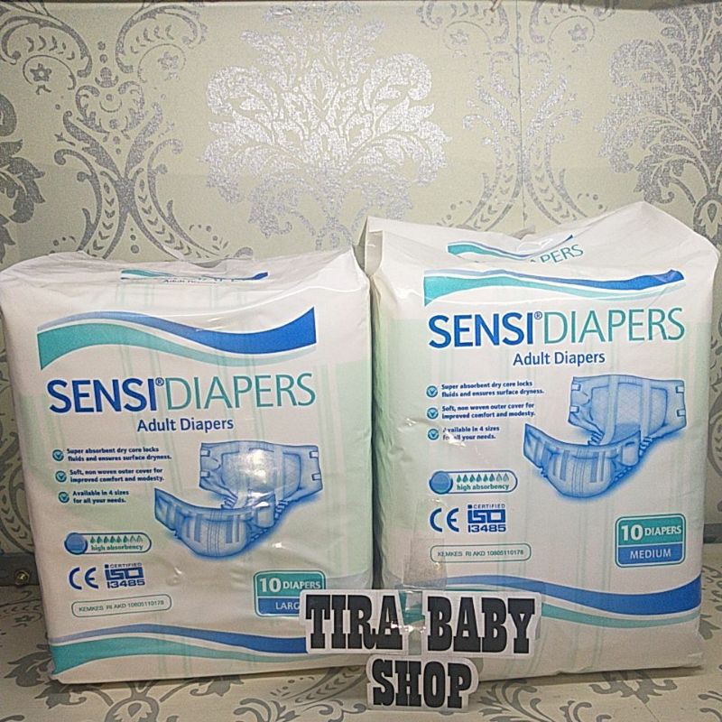 SENSI DIAPERS DEWASA M10,L10,XL8 PCS model perekat