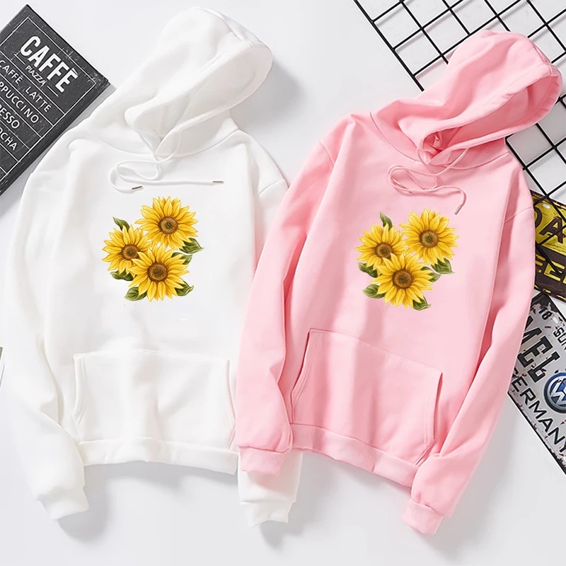 Lilipop.id Sweater Wanita Bunga Sunflower Hoodie Jumper Outwear