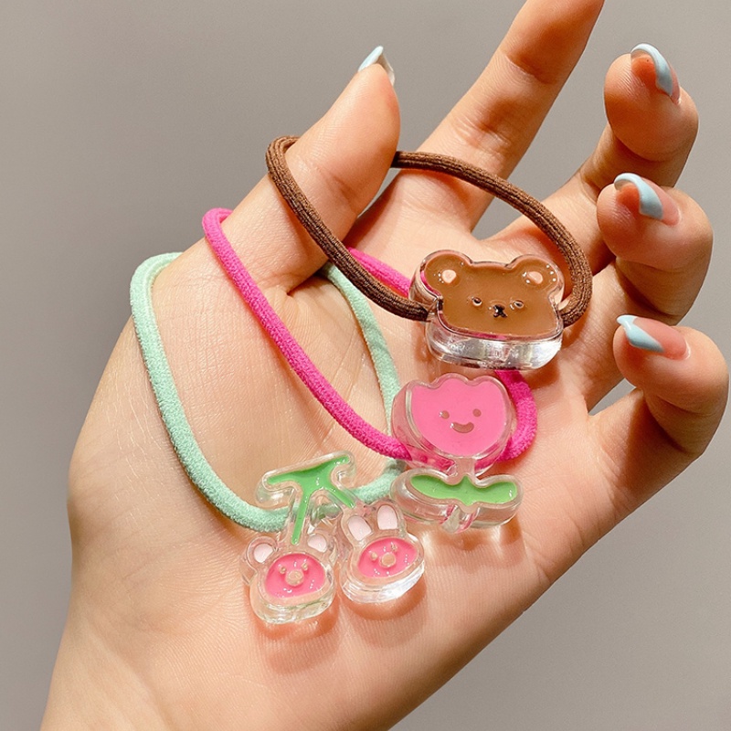 2022 Ikat Rambut Tali Elastis Pendan Buah Ceriberuang Gaya Korea Untuk Wanita