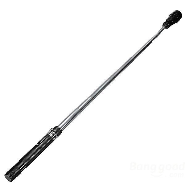 LED Telescopic Flexible Magnetic Pick Up Flashlight - Black