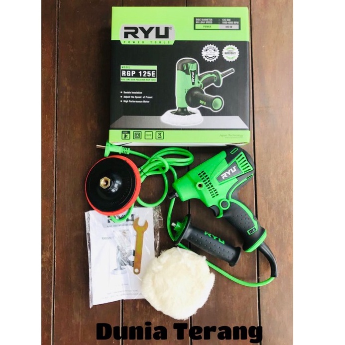 Gun Polisher RYU RGP125E 5in 440W - Mesin Poles Mobil RYU RGP 125 E - Alat Poles Listrik