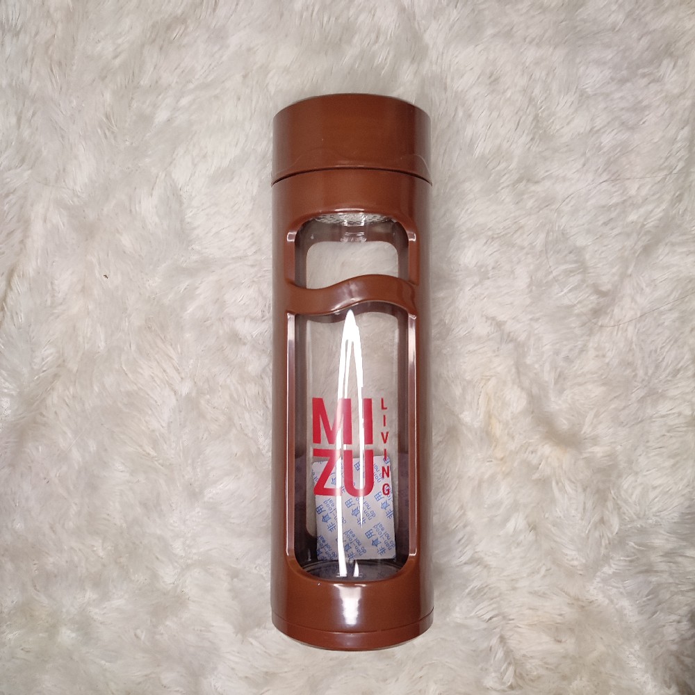 Kou-cha Glass Water Bottle Botol Air Minum Kaca Tumbler 350ml Saringan Teh Infused Water Bpa-free