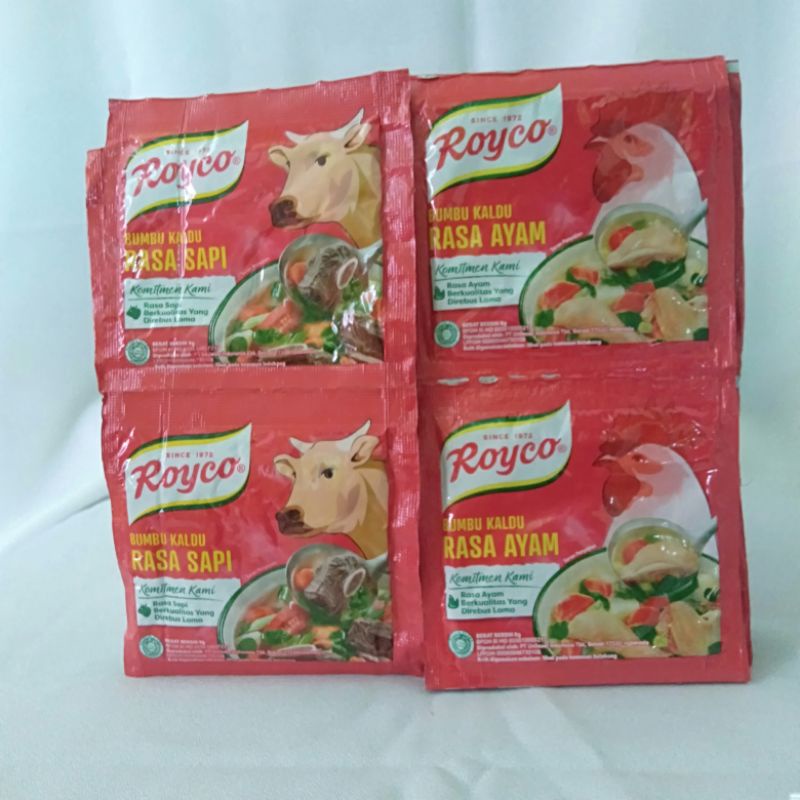 

Royco kaldu sapi dan ayam 9gr 1 renceng 12pcs