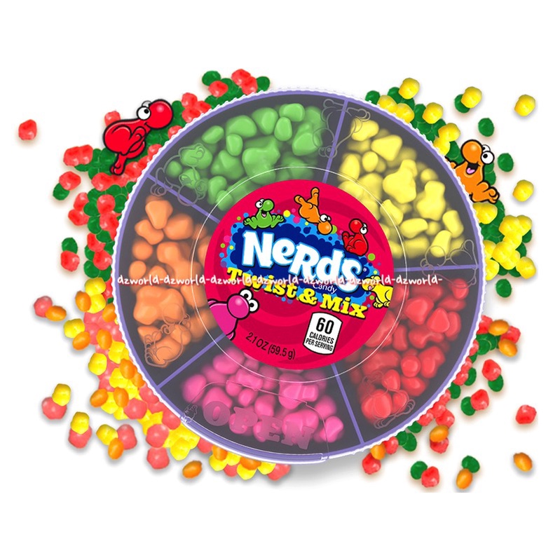 Rainbow Nerds 141gr Tiny Tangy Candy Kembang Gula Keras Aneka Rasa 141 gram Permen Rain Bow Nerd  Wonka