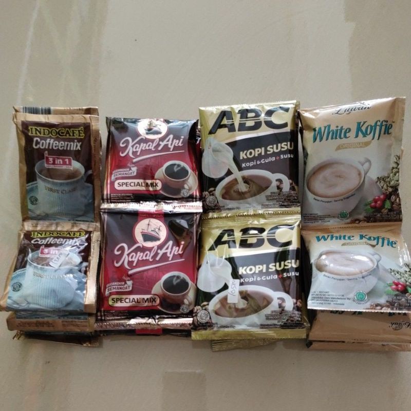 

KOPI HARGA 10PCS KAPAL API ABC SUSU INDOCAFE WHITE KOFFIE