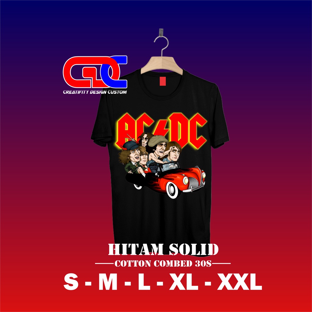 KAOS BAND ACDC / BAJU DISTRO MUSIK ROCK PRIA WANITA / BAJU MUSIK ROCK