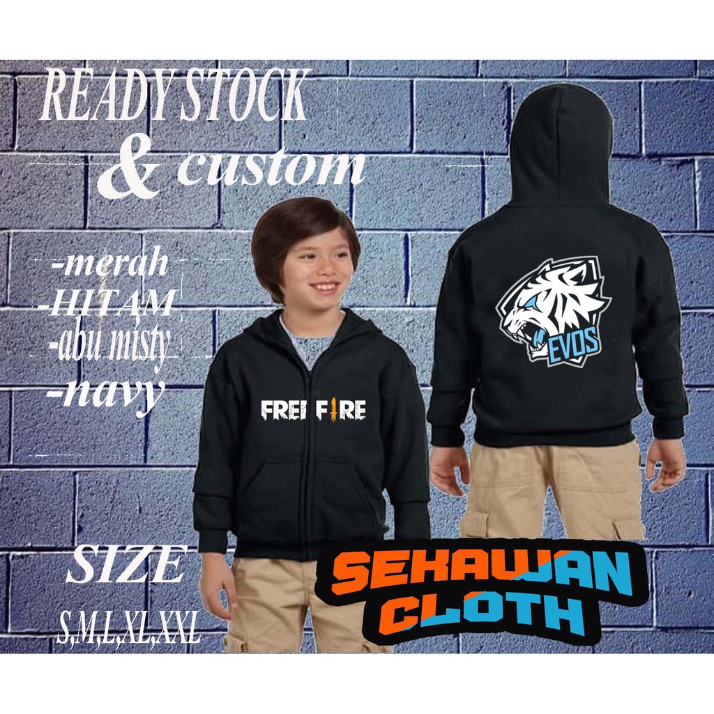JAKET ANAK HOODIE ZIPPER FF EVOS - SEKAWAN CLOTHING
