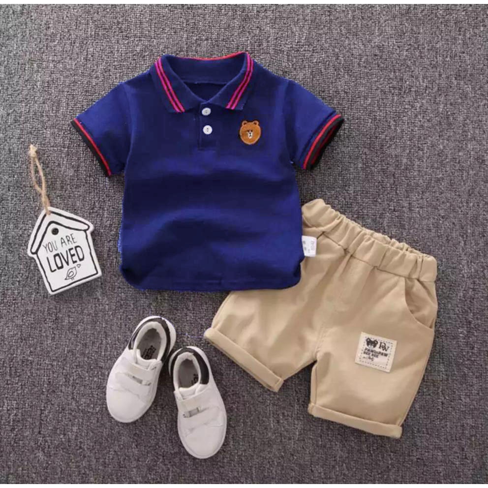 SETELAN ANAK BAJU ANAK BEAR  KRAH 1-5 TAHUN SETELAN ANAK LAKI BAJU ANAK ANAK SETELAN TERLARIS