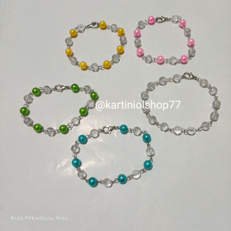 Gelang Mutiara Mote Bening/ Gelang cantik/ Gelang Murah