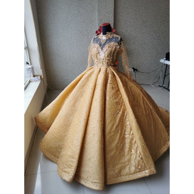 SALE READY Gaun pengantin EKOR PAyet Barbie Ballgown Petticoat Petikut  akad kebaya langsung konveksi