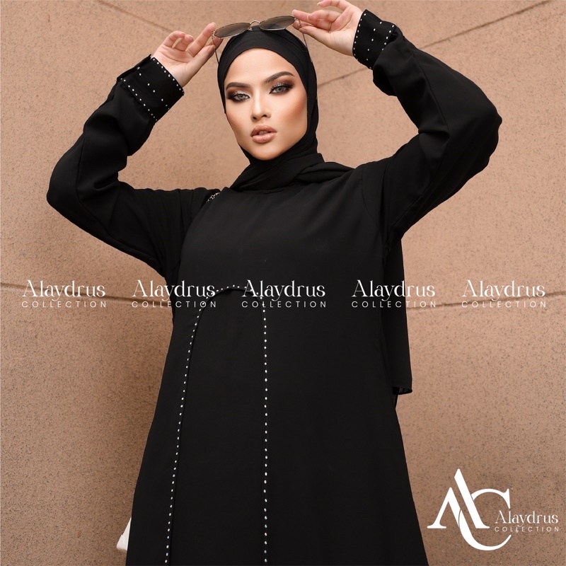 Abaya Saudi Gamis Abaya Turkey Dress Gamis Maxi Bahan Jetblack 820