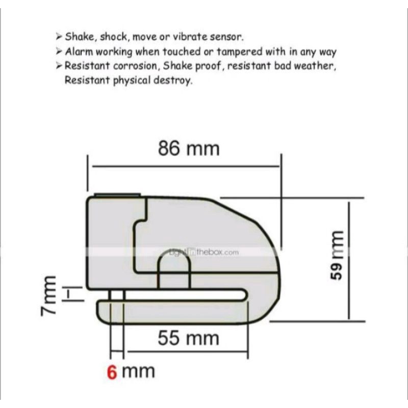 Gembok Alarm Cakram Disc Lock Kunci Alarm Gembok Motor Anti Maling 100% sesuai iklan