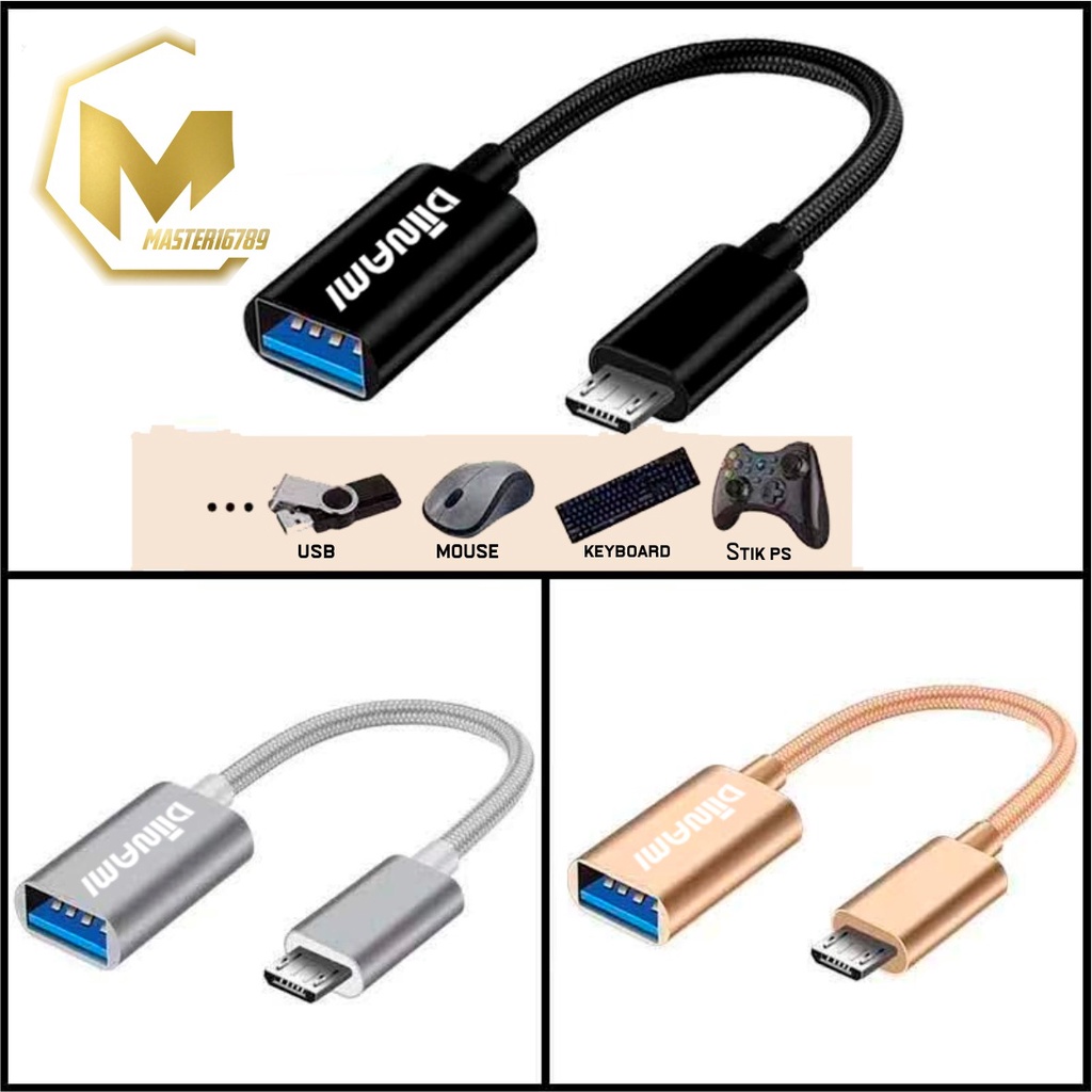 BM074 Kabel otg DIINAMI micro dan tipe c usb fast translit data anti lelet bahan metal usb 3.0 MA1814