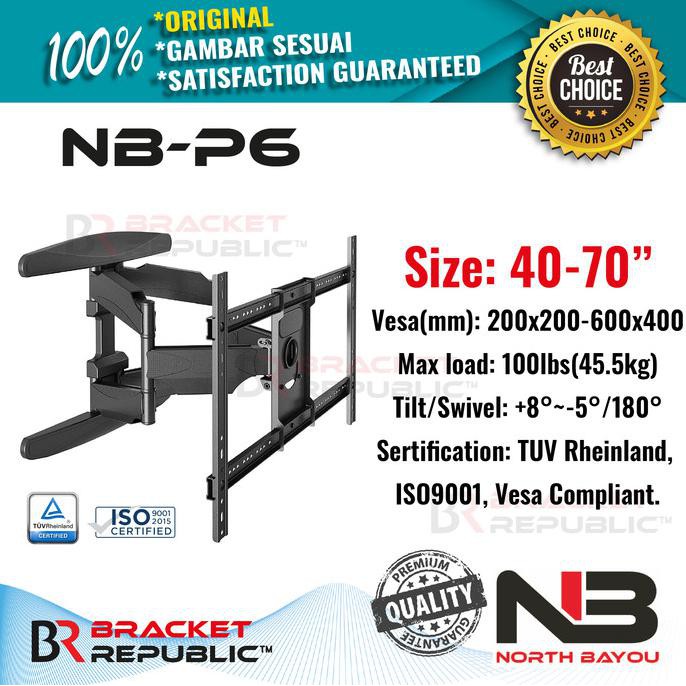 Bracket Tv Swivel North Bayou Nb P6 40-70 Inch Hiraarki