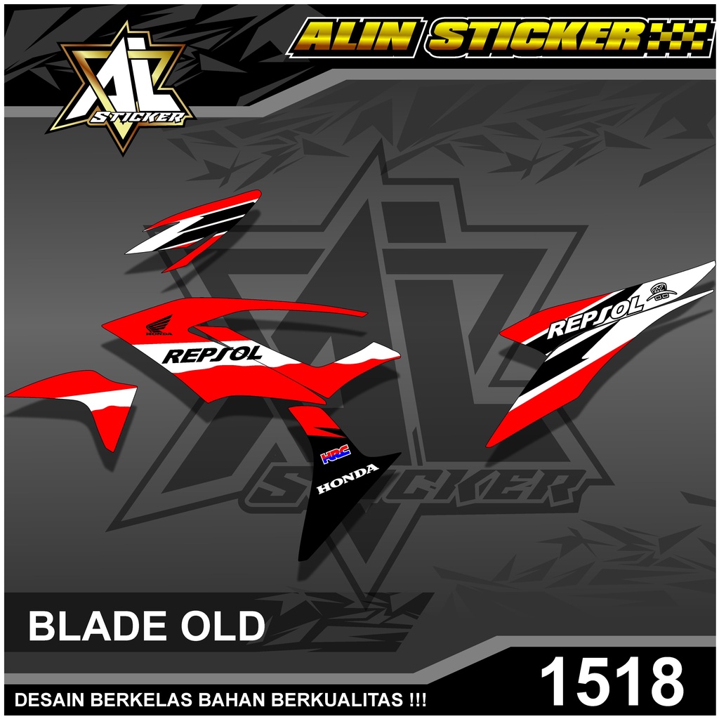 1518 Sticker Striping Variasi BLADE OLD REPSOL Semi Full