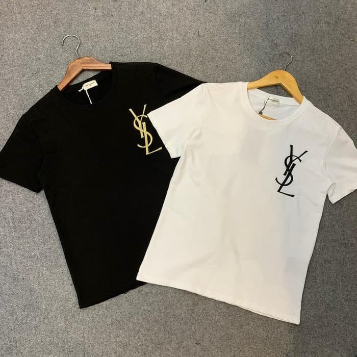 KAOS YSL Yves Saint Laurent LOGO KECIL BAJU COMBED 30S HS-73