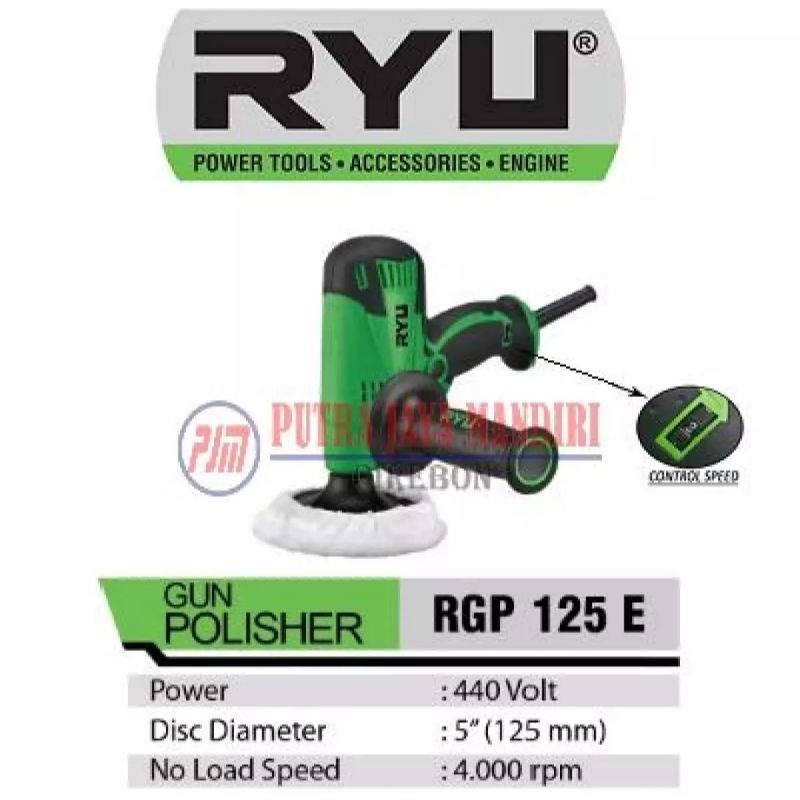 Tekiro Ryu Polisher Mesin Poles Body Mobil Motor 5 Inch With Control Speed RGP 125 Ryu Murah