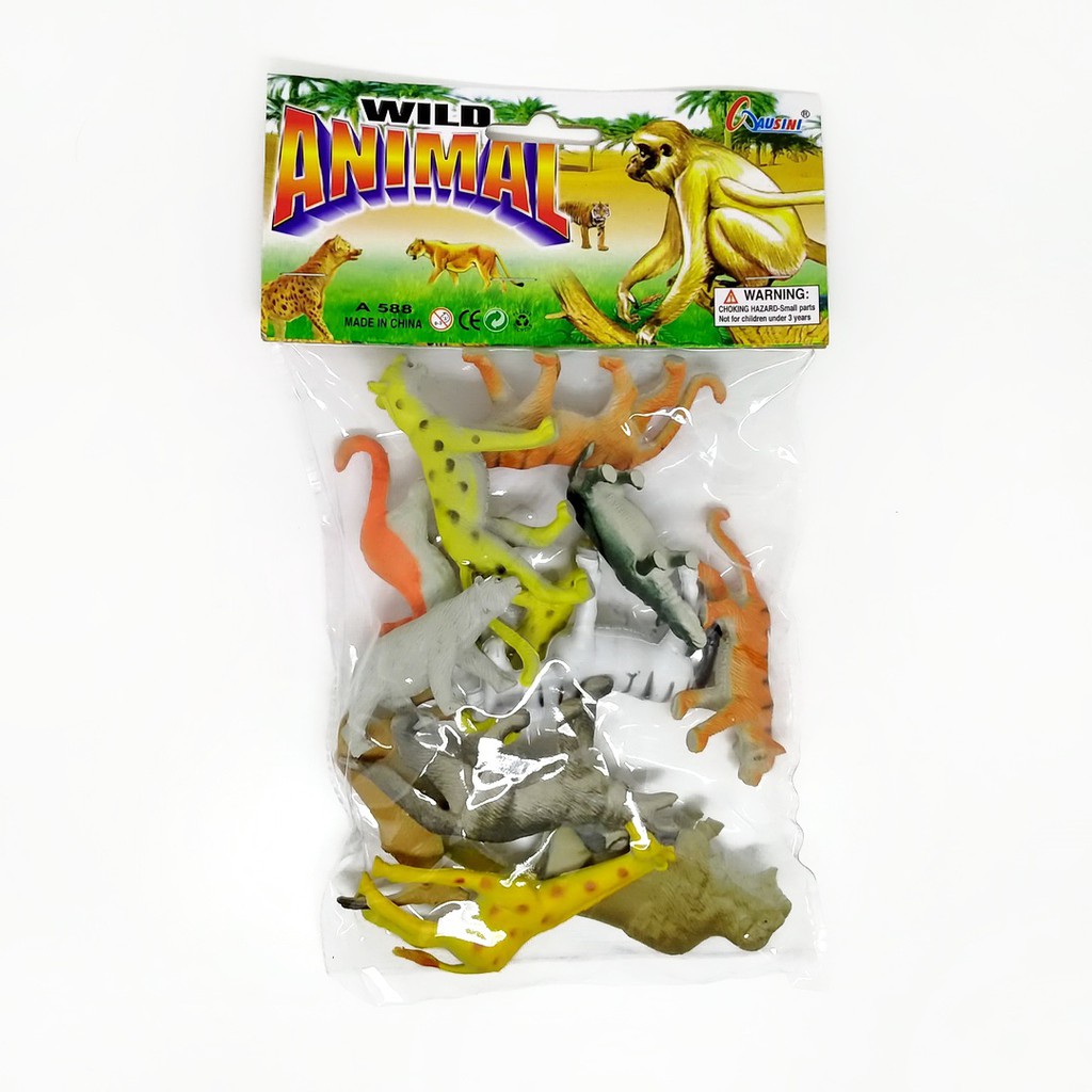 Set Miniatur Hewan Wild Animal Kecil isi 12 pcs