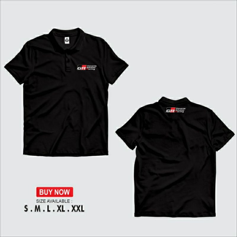 Polo Shirt TOYOTA GAZOO RACING GR Logo Kaos Otomotif kaos toyota