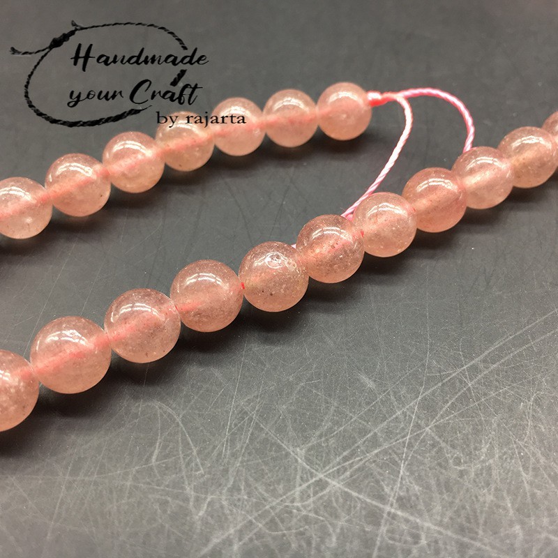 1 Strands Strawberry Quartz Beads Stone Batu Alam