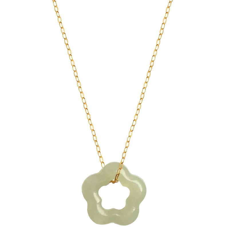 Kalung Rantai Sterling Silver 925 Dengan Liontin Bunga Plum Blossom Untuk Wanita