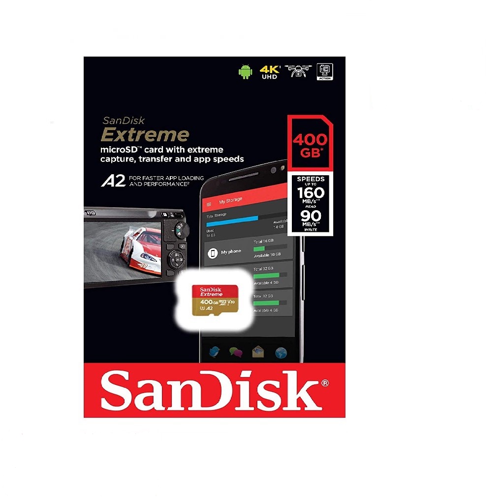 Micro SD SanDisk Extreme SDXC 400GB 160MB/s (SDSQXA1-400G-GN6MN)