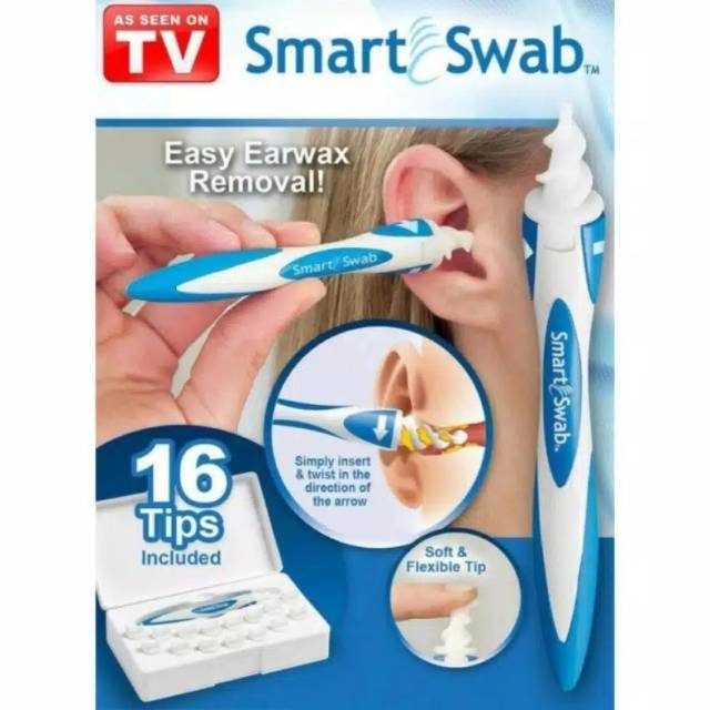 Pembersih Kuping Smart Swab Korek Kuping -  Biru