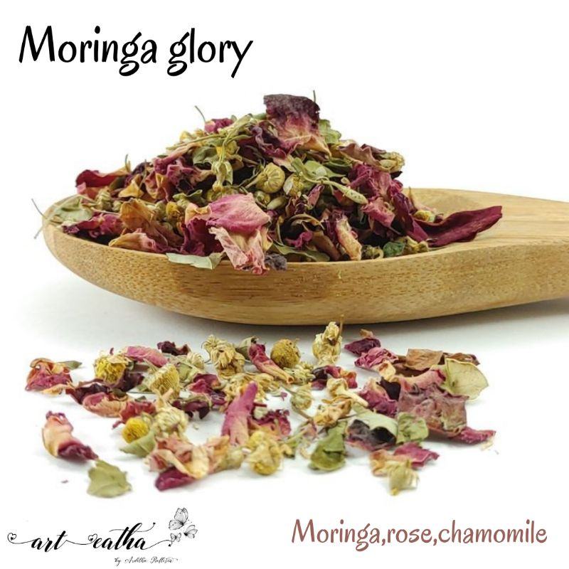 

Moringa glory tea blend-Moringa/daun kelor,Chamomile,rose