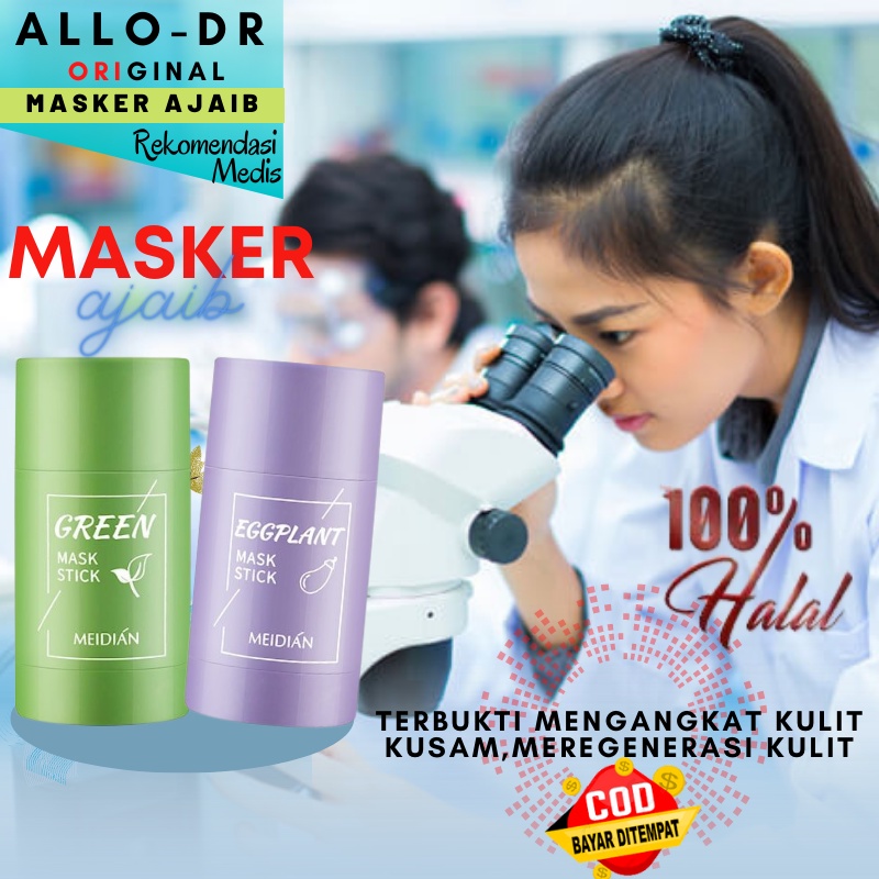 ORIGINALdR masker wajah wanita pria anak remaja dewasa stick masker green tea / stik masker jerawat 