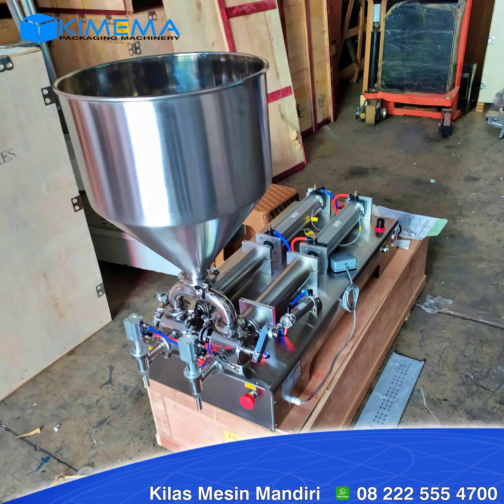 Double Heads Paste Piston Filler Mesin Filling pengisi cairan pasta