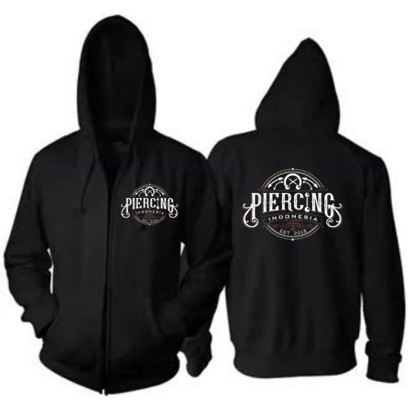 Jaket sweater zepper piercing indonesia