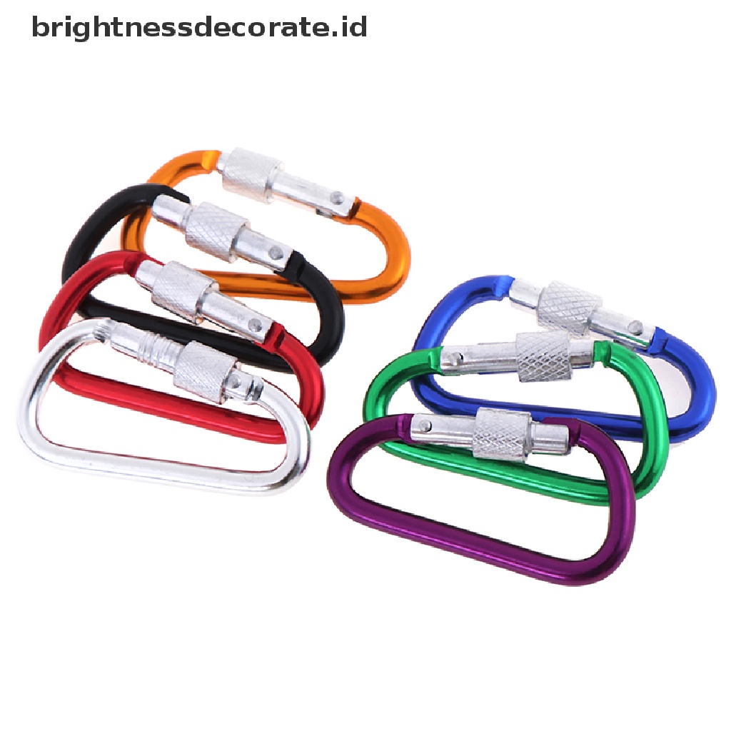 2 Pcs Carabiner Bentuk D Bahan Aluminum Untuk Gantungan Kunci