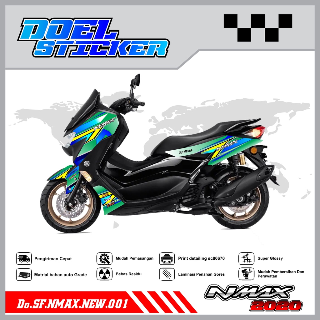 STICKER STRIPING NMAX NEW 2020 - STICKER STRIPING LIST VARIASI HOLOGRAM , CROME YAMAHA NMAX NEW 2020 DOEL 001