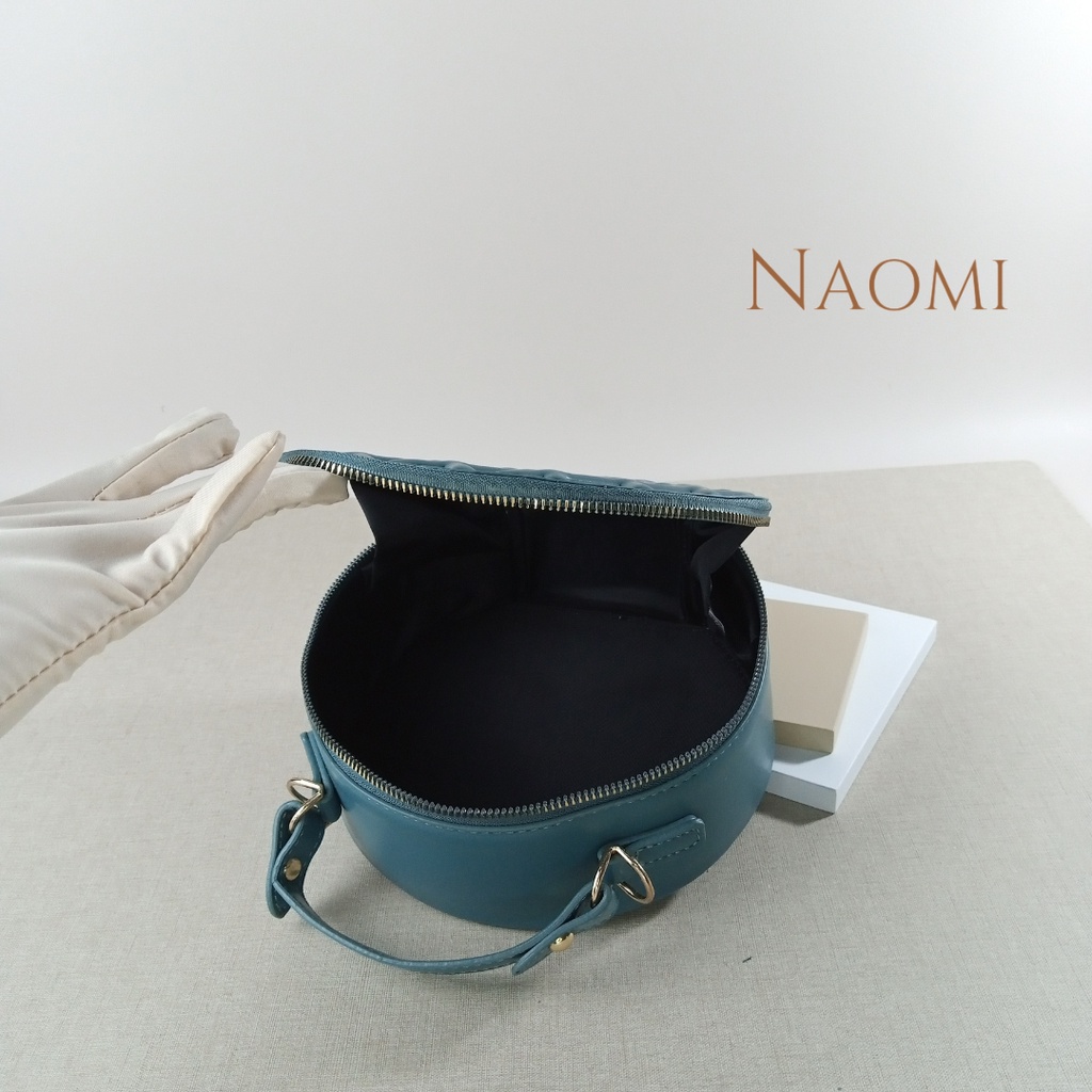 NAOMI - Premium Last stok no restock Allena Bag Tas Fashion Wanita Tas - Sling Bag - Tas Impor - Tas Premium - Berkualitas - tas naomi - tas motif waffle - naomi bag - tas bulat - tas circle - tas wafer