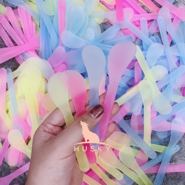 A186-A200 AKSESORIES kuas masker bulu silicone spatula warna warni plastik aksesoris wajah pink biru ungu hijau lilac pastel putih hitam orange kuning transparant silikon bubuk bilas wash off mask peel kletek termurah viral grosir reseller welcome