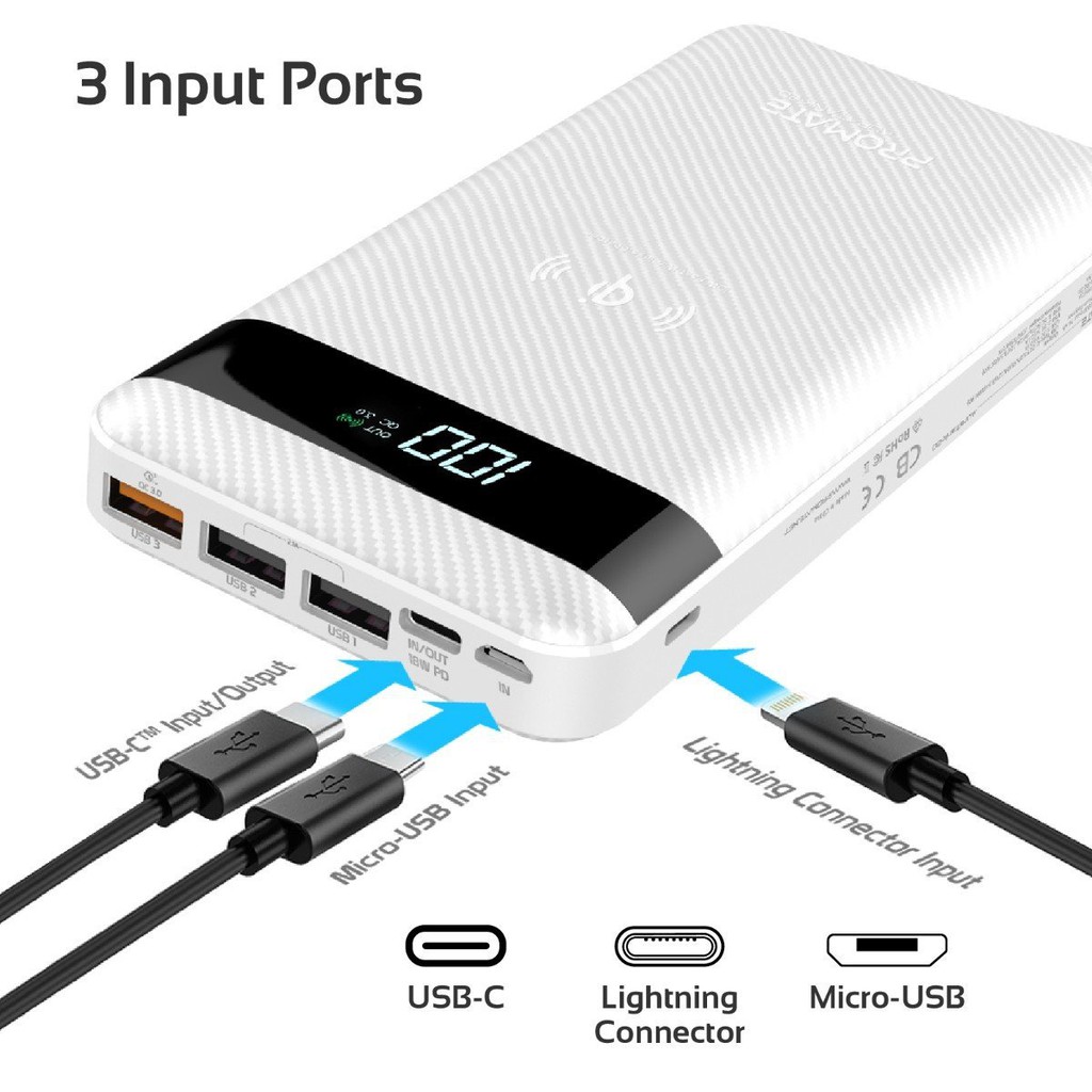 Power Bank Fast Wireless QI Powerbank Quick Charge Charging Murah Android Samsung Vivo Oppo PROMATE