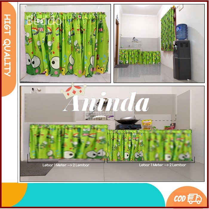 Hordeng Kolong Dapur Karakter / Gorden Kolong Meja Karakter/Tutup kolong kompor