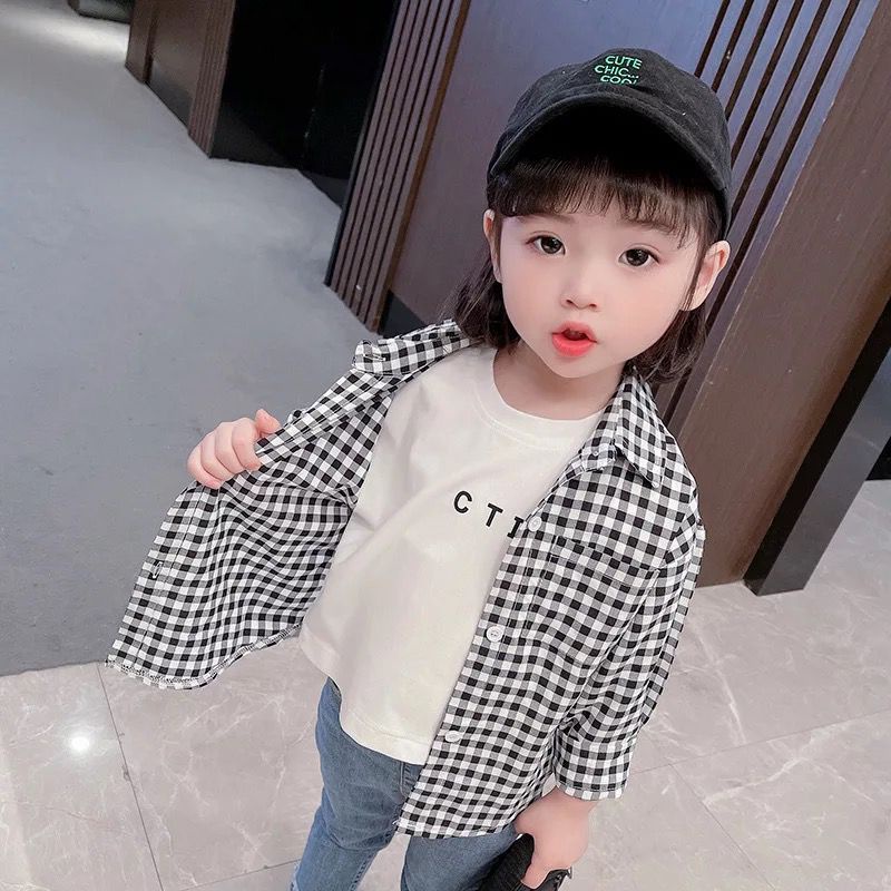 [kid yuki OT] kemeja anak unisex katun kotak varian warna