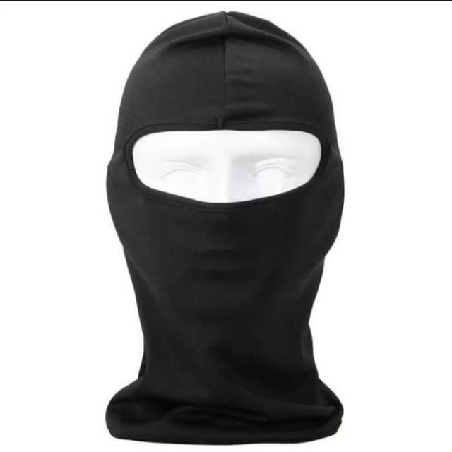 Masker Buff Ninja Full Face Balaclava Spandex Hitam Polos Motor Helm