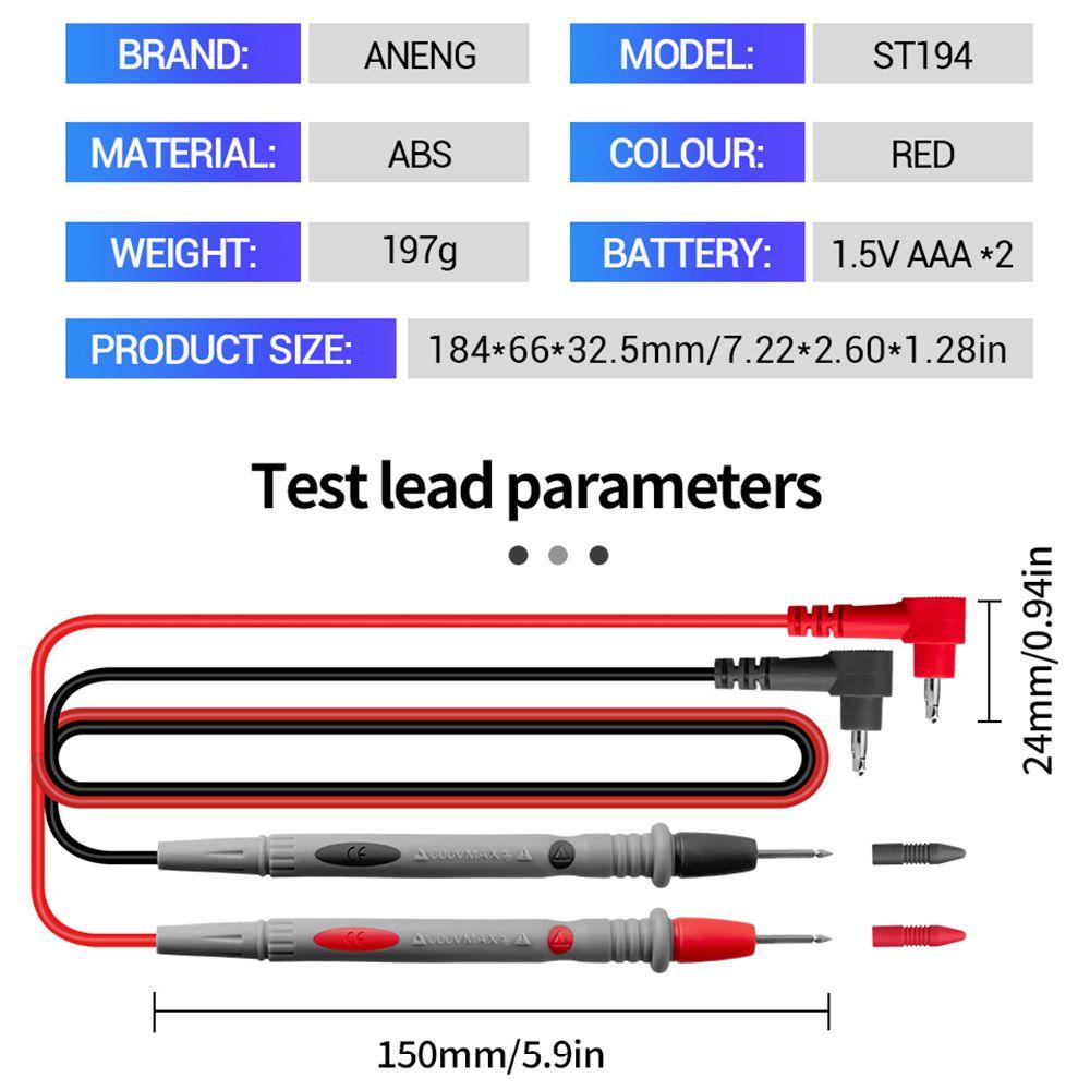 Solighter Digital Clamp Meter ANENG ST194 Voltage Car Tester True RMS Penjepit Arus AC/DC