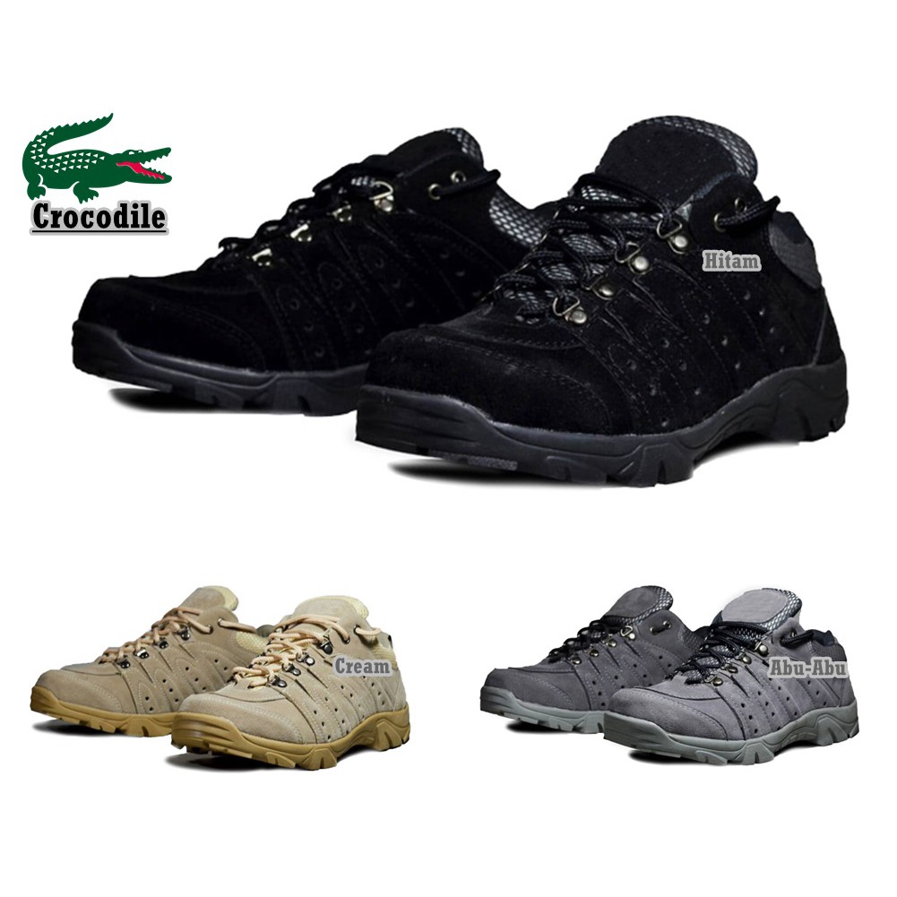 SM88 - Sepatu Outdoor Gunung Pria Crocodile Larman Suede Low Boots Hiking Cowok Keren Murah COD