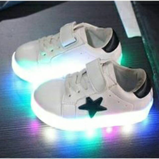 Sepatu Anak | Sepatu Anak Murah | Sepatu Anak LED Star White / Putih