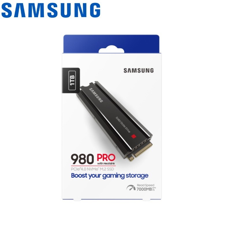Samsung 980 Pro 1TB with Heatsink PCIE 4.0 M.2 NVMe Gen 4 x4 SSD