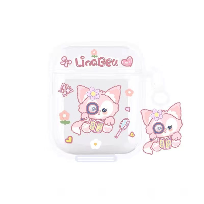 INPODS Fashion Pink Fox Kartun Lucu Lembut Glossy Transparan Bluetooth Earphone Case Untuk Airpods1 2 3 Pro 2 PRO2 I12 Inpods12 Didedikasikan Penutup Headphone