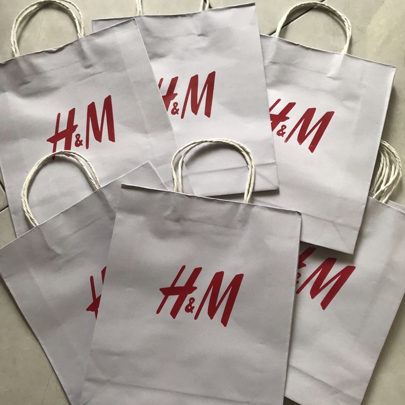 H&M PAPER BAG TOTE BAG KARDUS DUST BAG KARTON PUTIH TAS NEW HNM