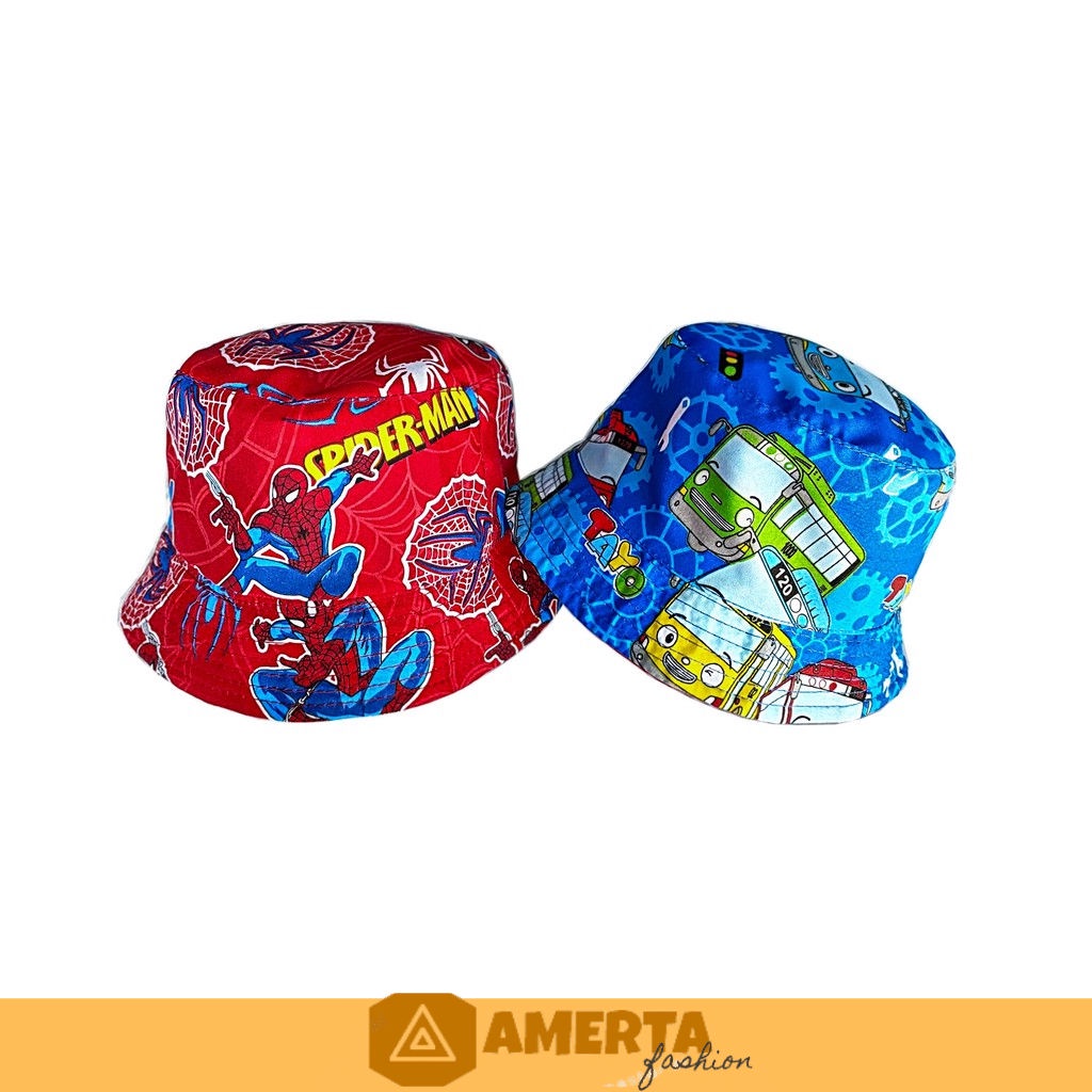 TOPI ANAK PEREMPUAN LAKI LAKI BASEBALL BUCKET HAT ANAK COWOK CEWEK 2 3 4 5 6 7 8 9 10 TAHUN LUCU 1 BASEBALL FASHION ANAK OOTD USIA UMUR BALITA KIDS KUPLUK AKSESORIS KEPALA KADO BUKET ANAK BAYI COWO CEWE LUCU MURAH-Spiderman - Tayo