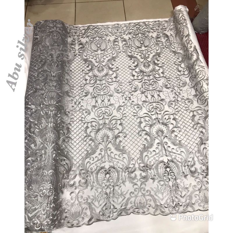 1/2 meter kain - bahan tile bordir tebel kain - kebaya qulity terbaru