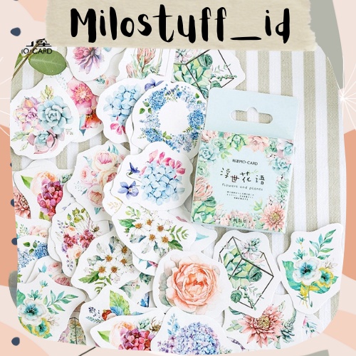

[MILOSTUFF_ID] 45 Pcs Sticker Motif Cute Flower Untuk Jurnal DIY Scrapbook--MS0046