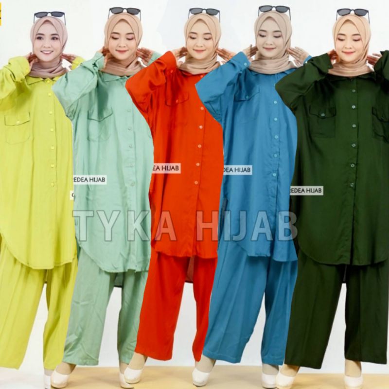 Set Super Jumbo LD 140 XXXXL Laras Ori Redea Setelan Wanita One Set Rayon Daily Set Polos Piyama One