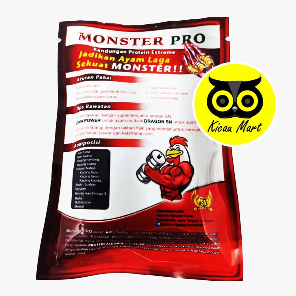 MONSTER PRO SN SASANA NGAPAK OBAT VITAMIN SUPLEMEN AYAM JAGO TARUNG LAGA PENAMBAH STAMINA POWER MNSPR